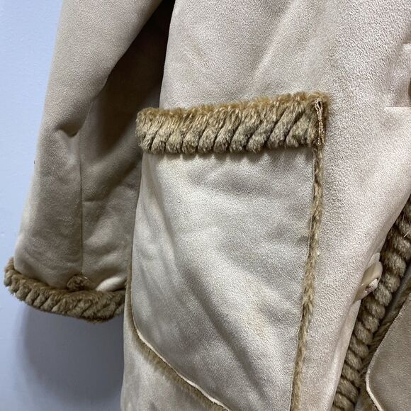 St. John's Bay Microsuede Faux Fur Lined Hooded Coat Large - Picture 5 of 8